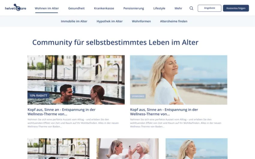 Helveticcare – digital care documentation main interface