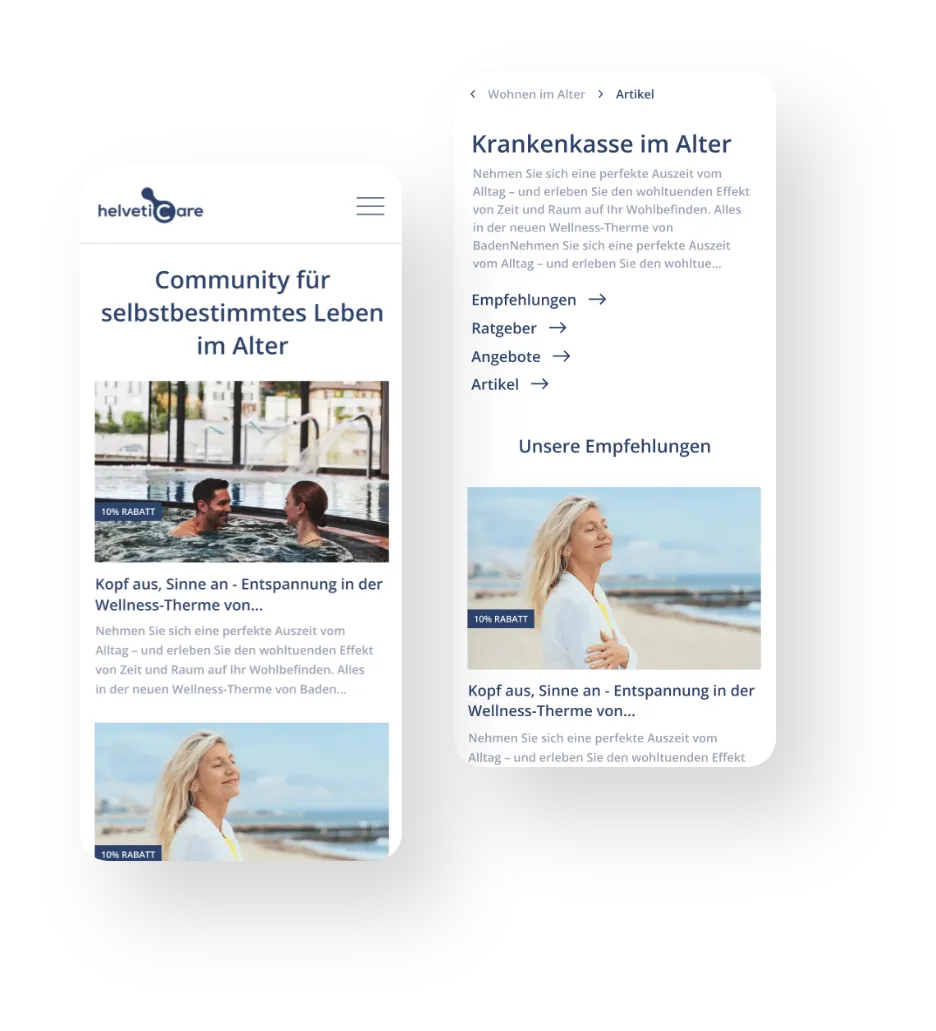 Helveticcare – clean UI design for care staff workflow